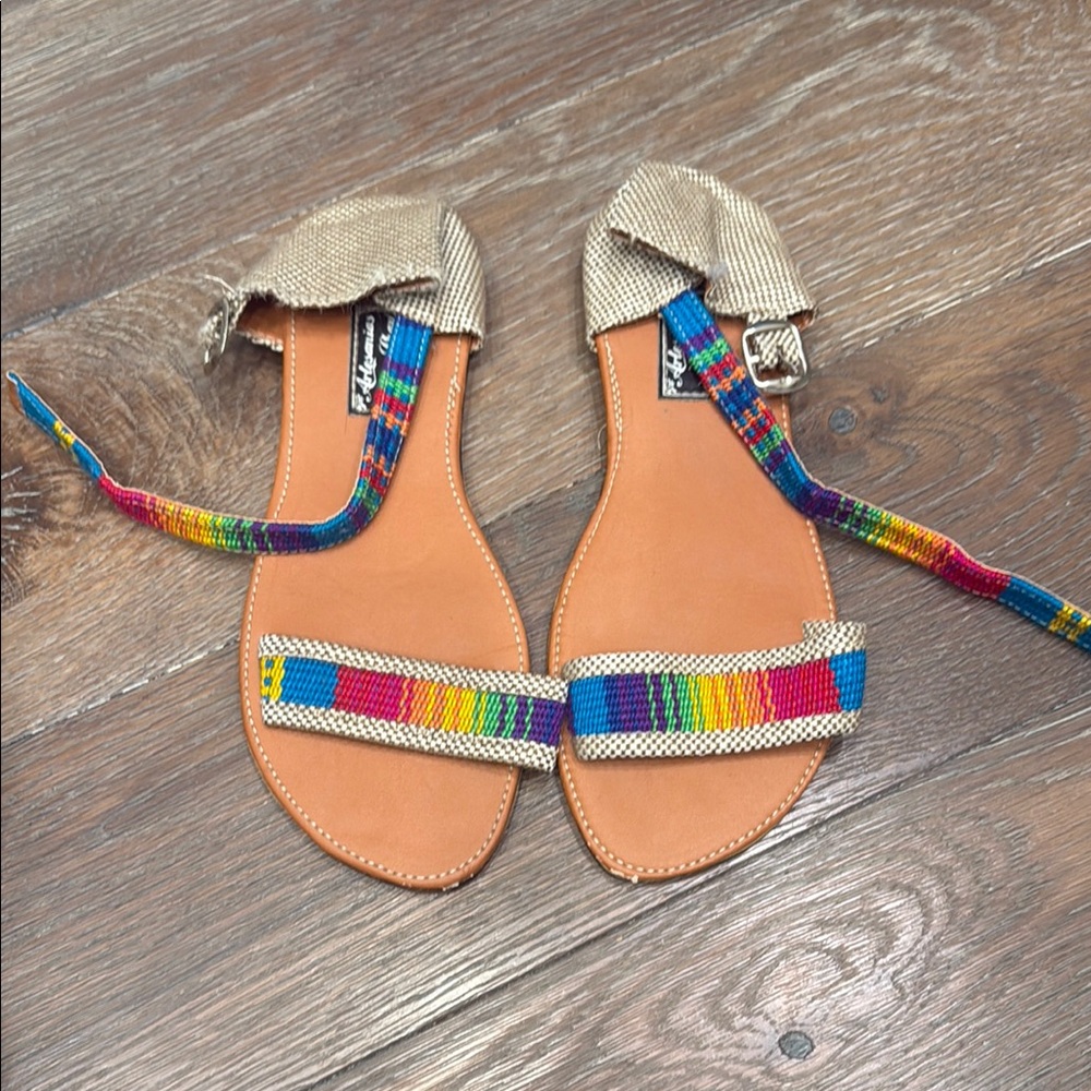 Handmade Rainbow Leather Sandals from Colombia